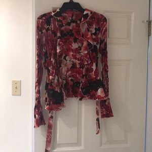 Sunny Leigh wrap around blouse. Size M